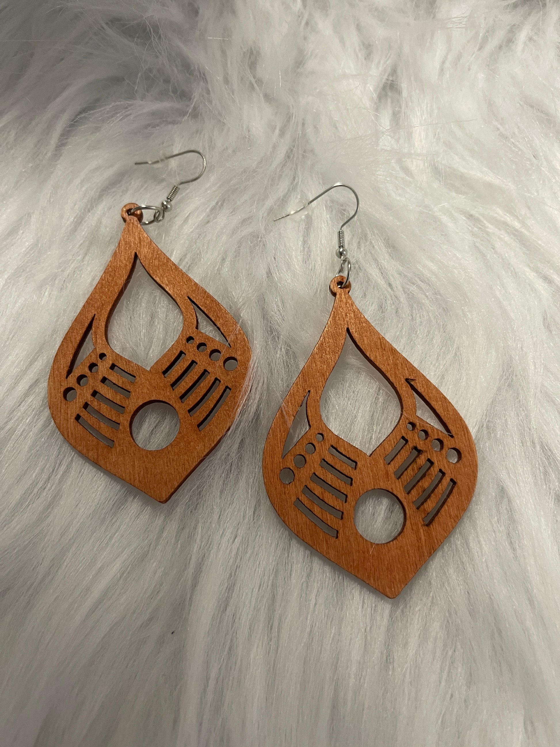 Assorted Geometric Wooden Wire Earrings-3Pink tiful of LOVE