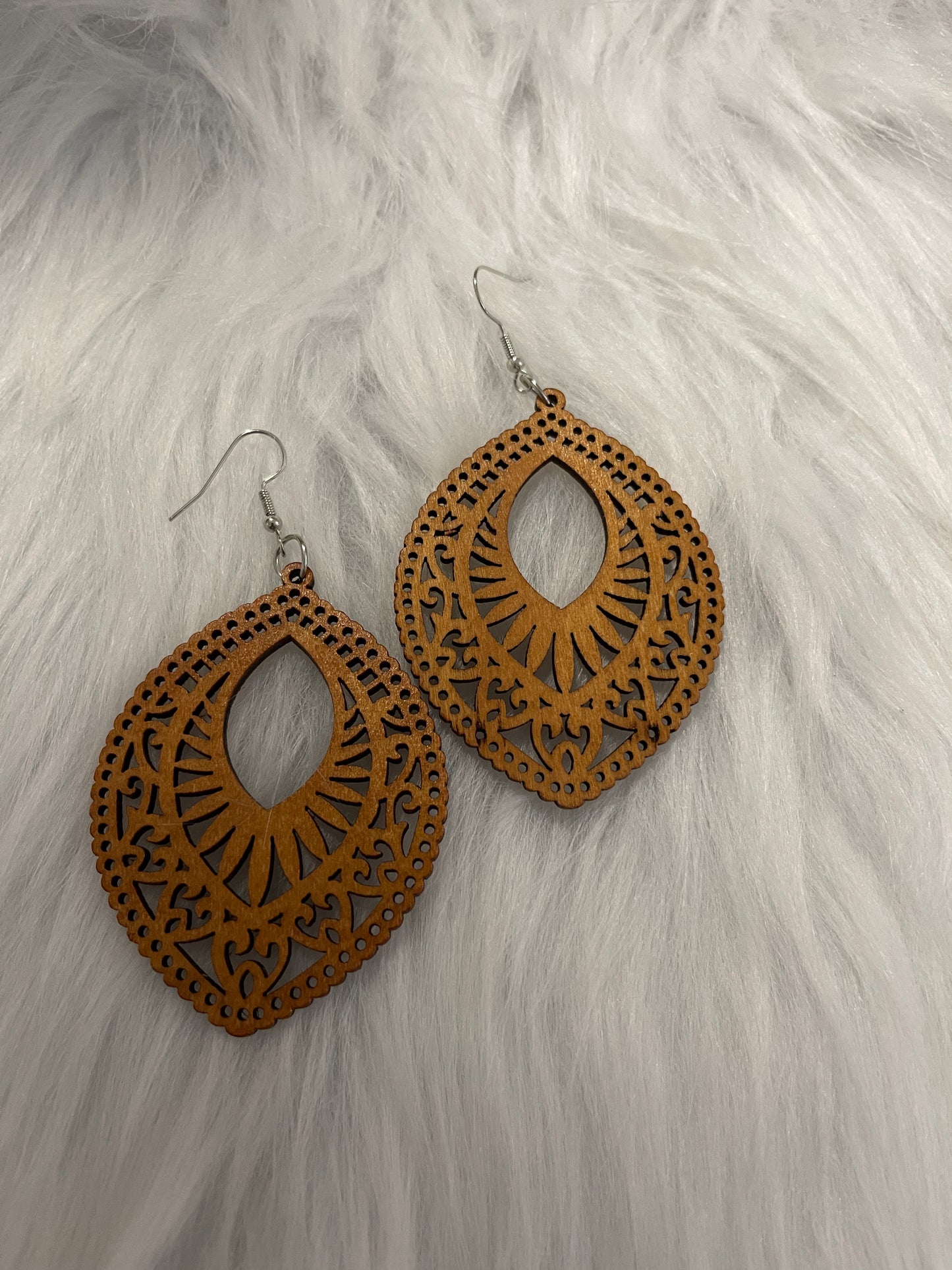 Assorted Geometric Wooden Wire Earrings-3Pink tiful of LOVE