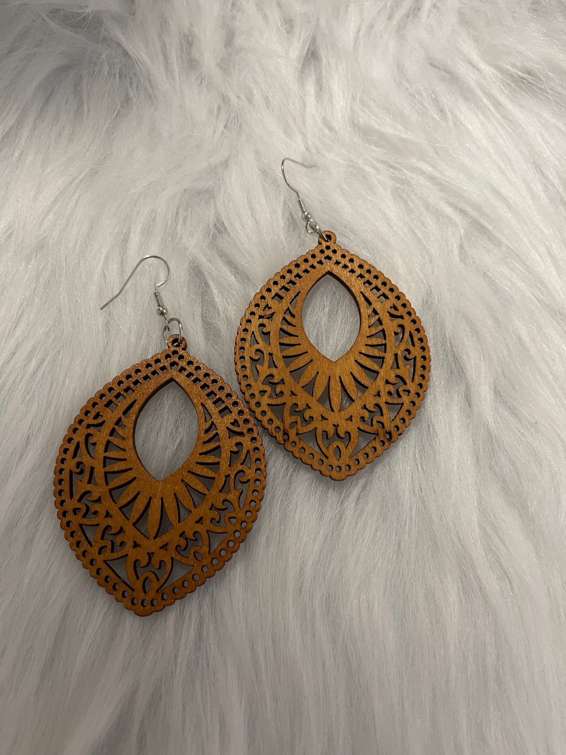 Assorted Geometric Wooden Wire Earrings-3Pink tiful of LOVE