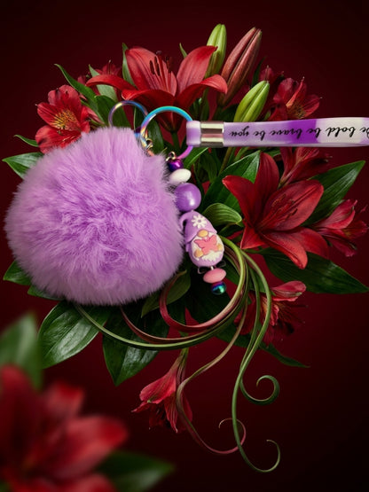 Lavender Gnome Wristlet Keychain