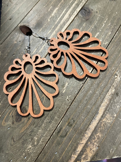 Assorted Geometric Wooden Wire Earrings-3Pink tiful of LOVE