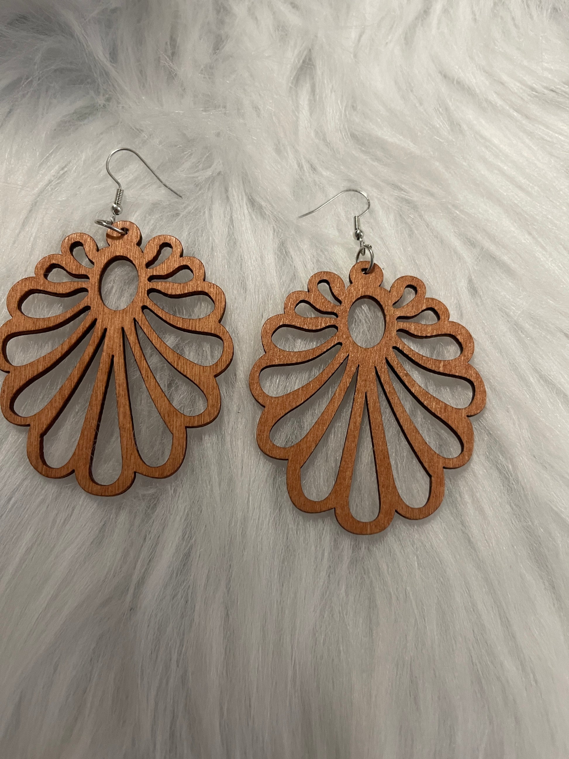Assorted Geometric Wooden Wire Earrings-3Pink tiful of LOVE