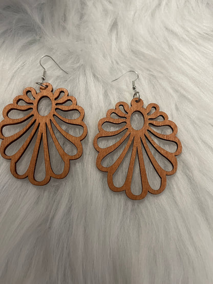 Assorted Geometric Wooden Wire Earrings-3Pink tiful of LOVE