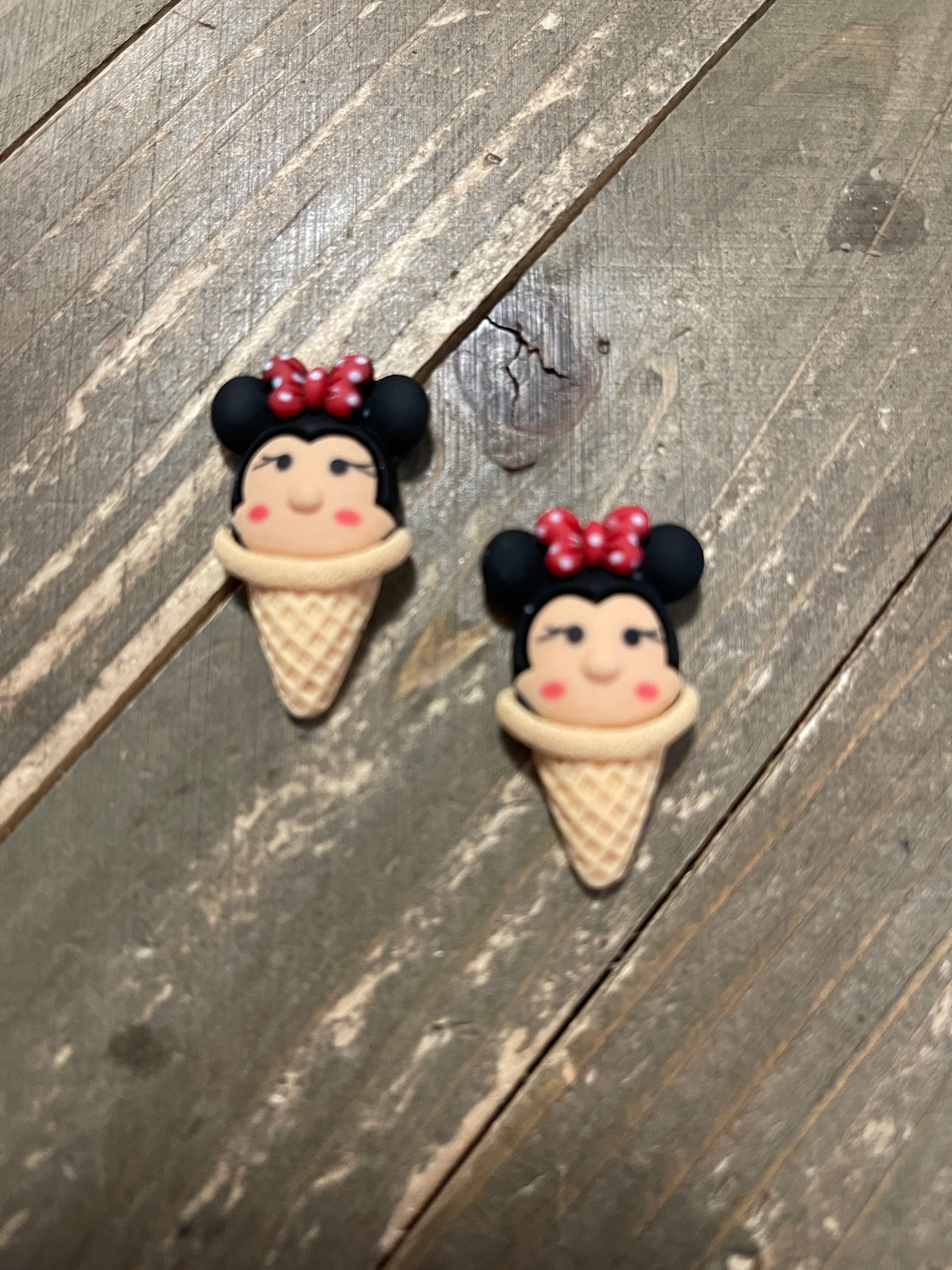 Mouse Ears with Bow Ice Cream Cone Stud EarringsPink tiful of LOVE