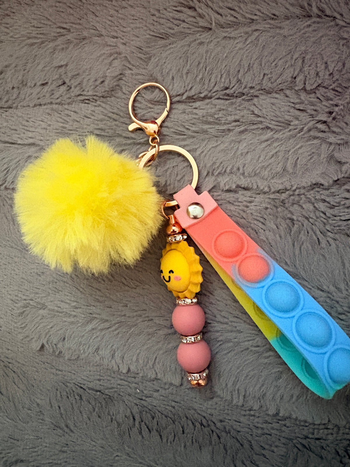 "Let the Sunshine In" Fidget Wristlet Keychain
