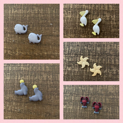 Nautical Ocean Animal Collection Stud EarringsPink tiful of LOVE