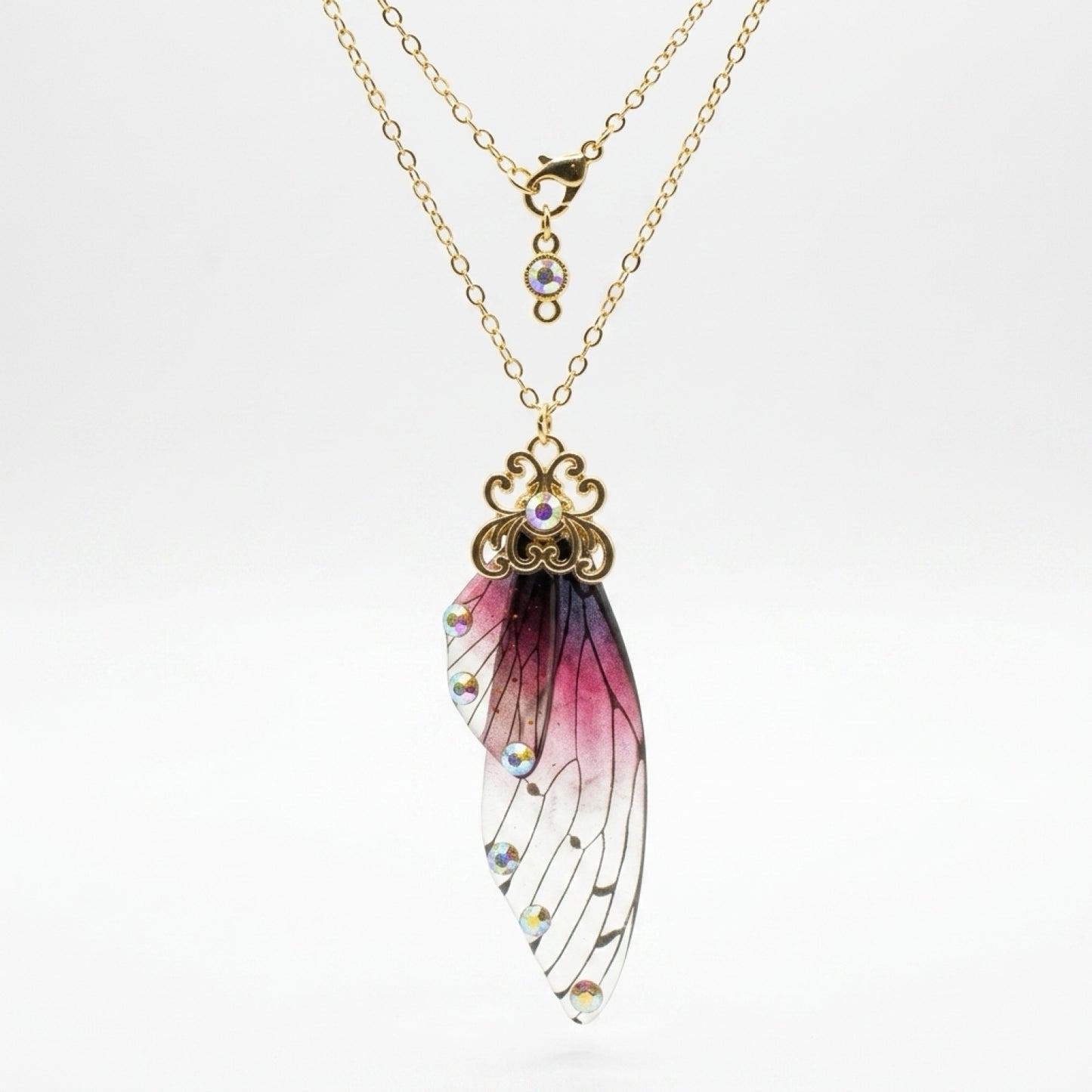 Fairy Butterfly Wing Pendant Necklace