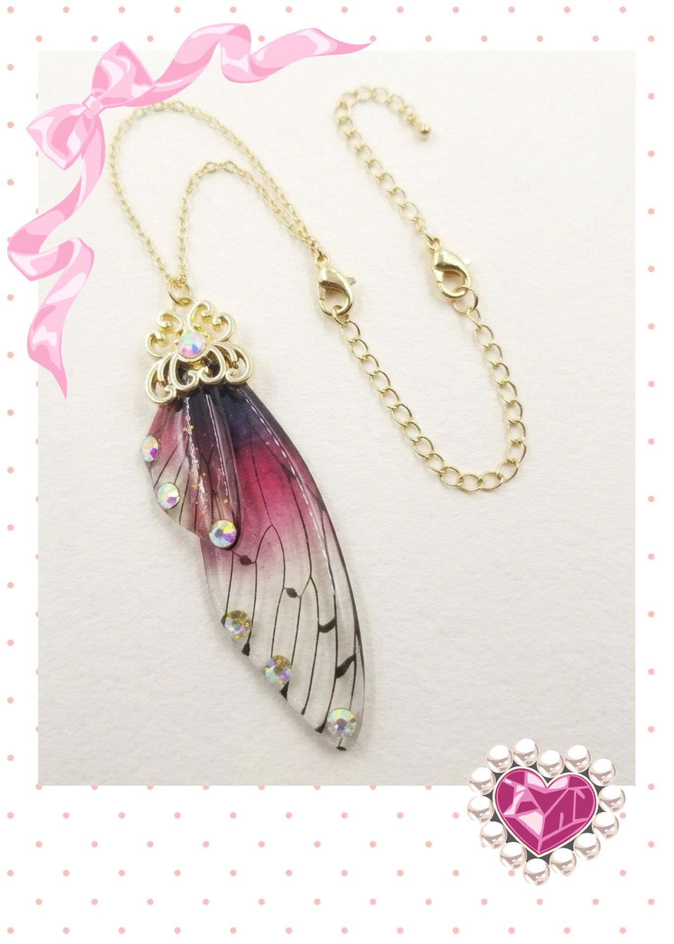 Fairy Butterfly Wing Pendant Necklace