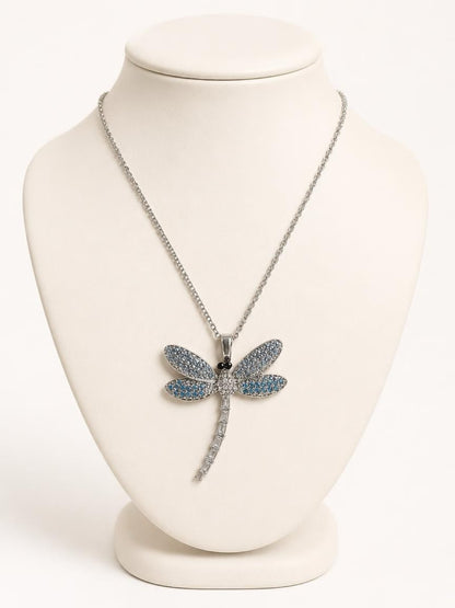 Sparkling Dragonfly Pendant Necklace