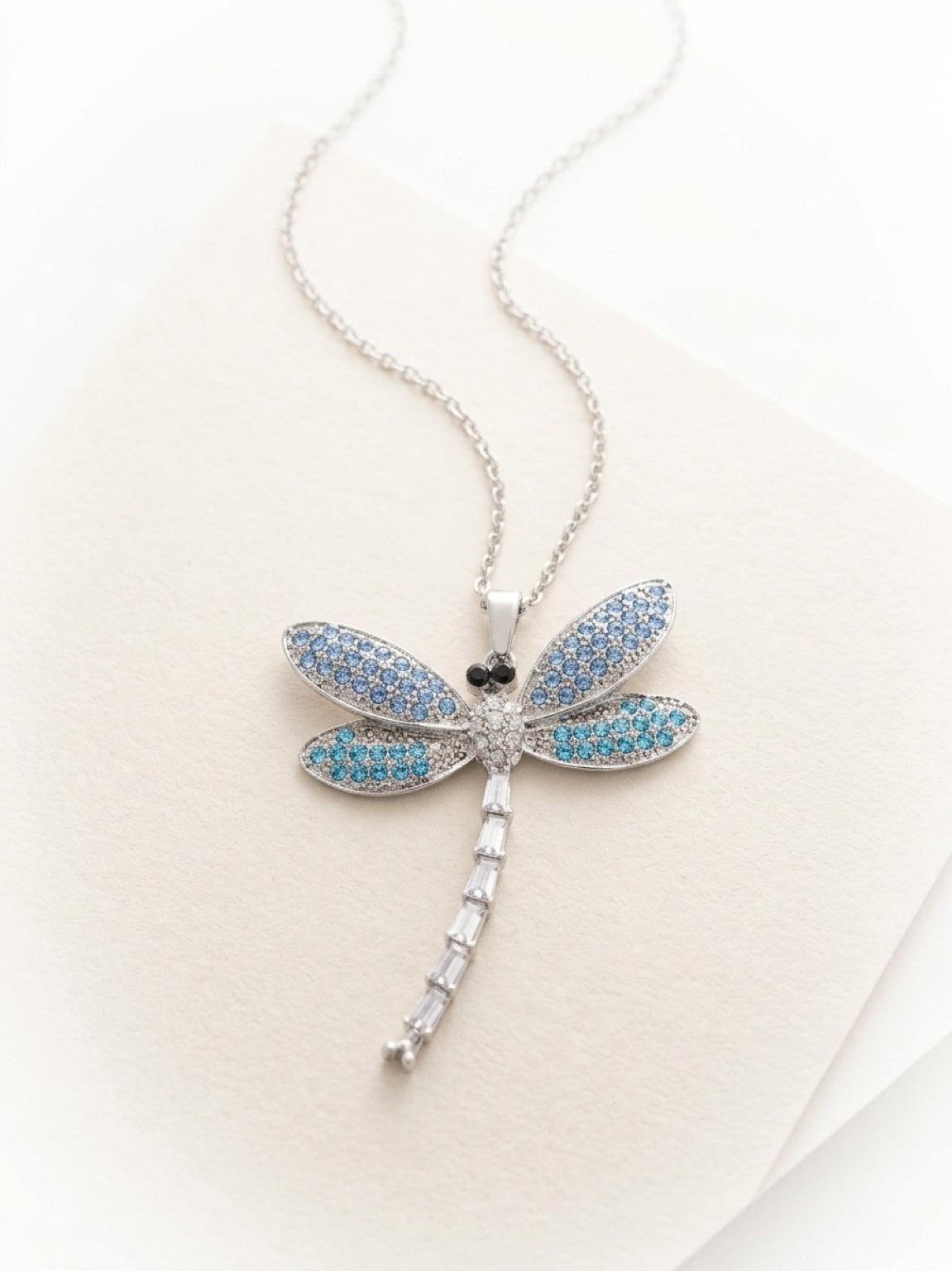 Sparkling Dragonfly Pendant Necklace