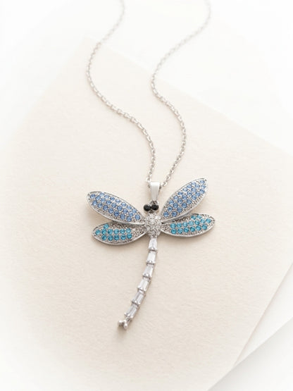 Sparkling Dragonfly Pendant Necklace