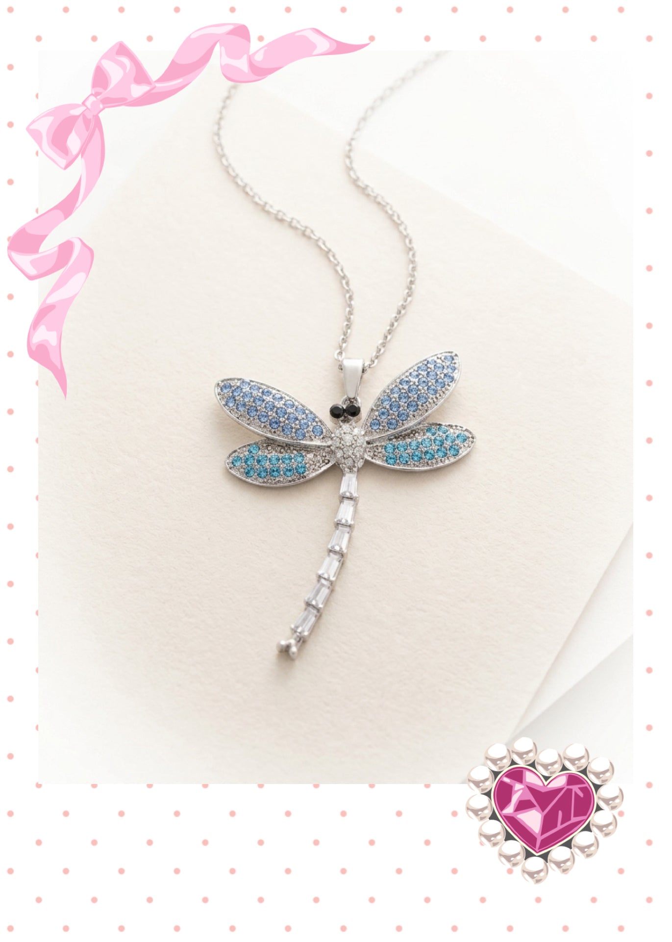 Sparkling Dragonfly Pendant Necklace