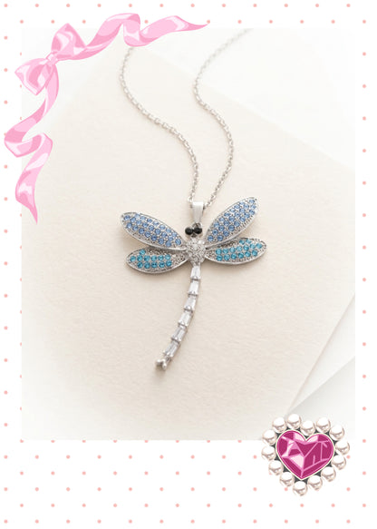 Sparkling Dragonfly Pendant Necklace