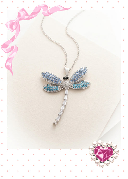 Sparkling Dragonfly Pendant Necklace