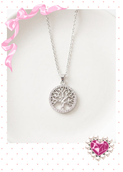 Rhinestone Tree of Life Pendant Necklace