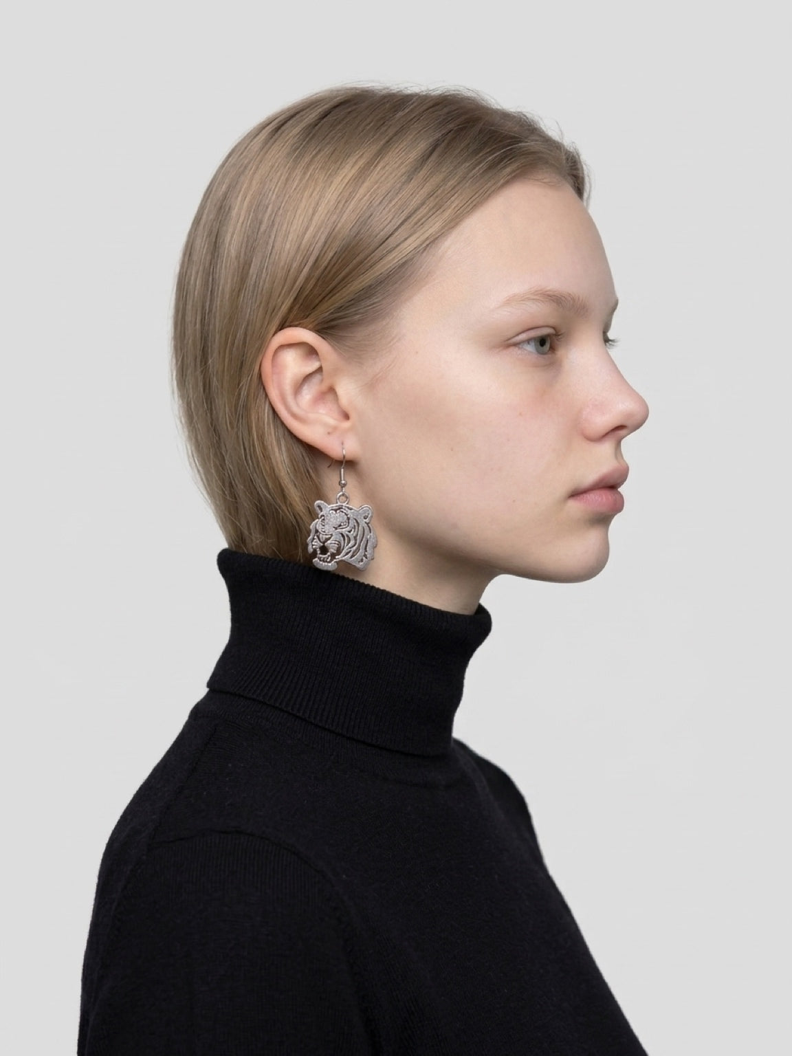 Tiger Face Wire Earrings