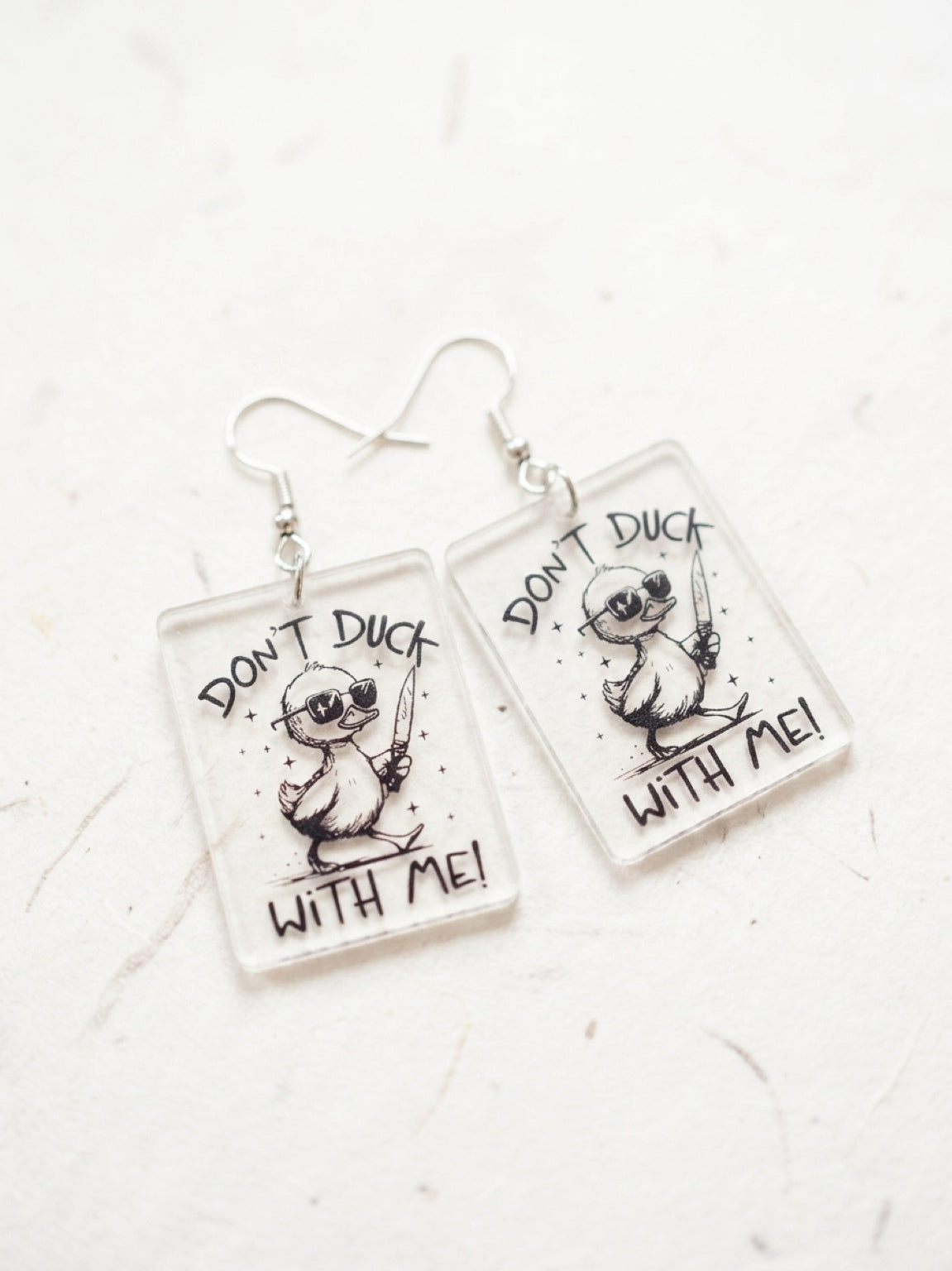 Don't Duck With Me Acrylic Dangle Earrings