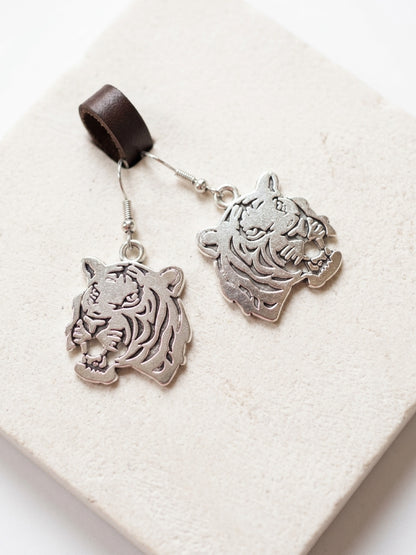 Tiger Face Wire Earrings