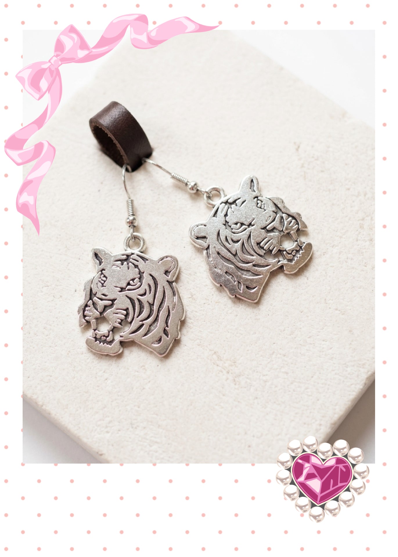 Tiger Face Wire Earrings