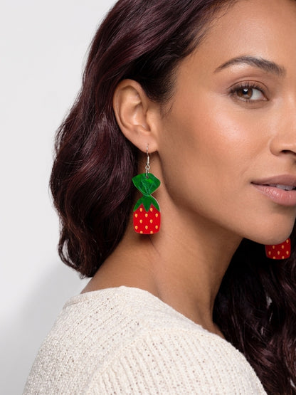 Strawberry Candy Acrylic Dangle Earrings