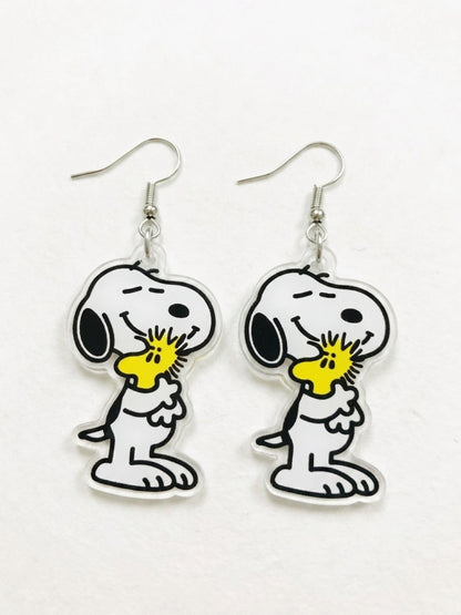 Cute Dog Acrylic Wire Earrings