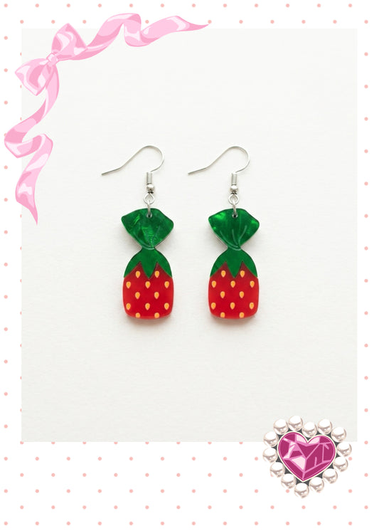 Strawberry Candy Acrylic Dangle Earrings