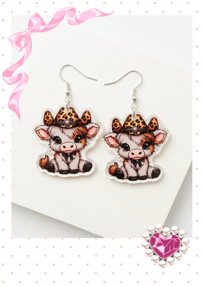 Highland Cow Wire Earrings