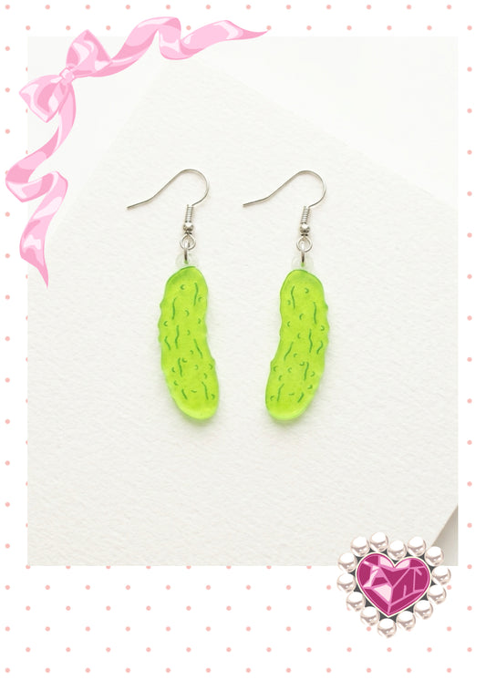 Pickle Acrylic Dangle Earrings