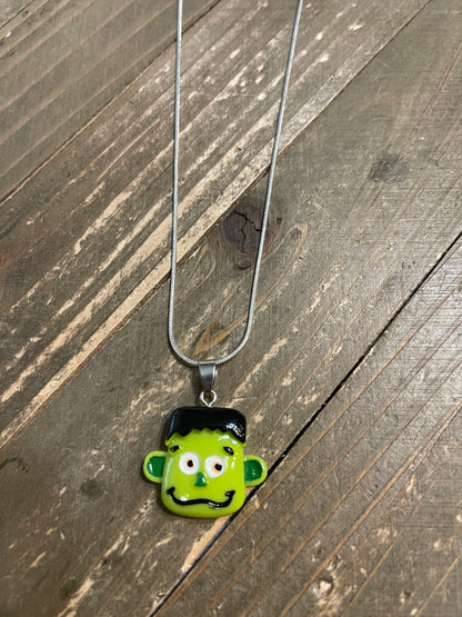 Frankenstein Pendant on a Silver Chain NecklacePink tiful of LOVE