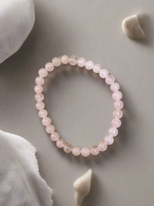 Madagascar Rose Quartz Beaded Elastic/Stretch BraceletPink tiful of LOVE