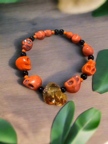 Orange SKULL Beaded Elastic/Stretch BraceletPink tiful of LOVE