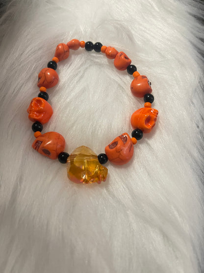 Orange SKULL Beaded Elastic/Stretch BraceletPink tiful of LOVE