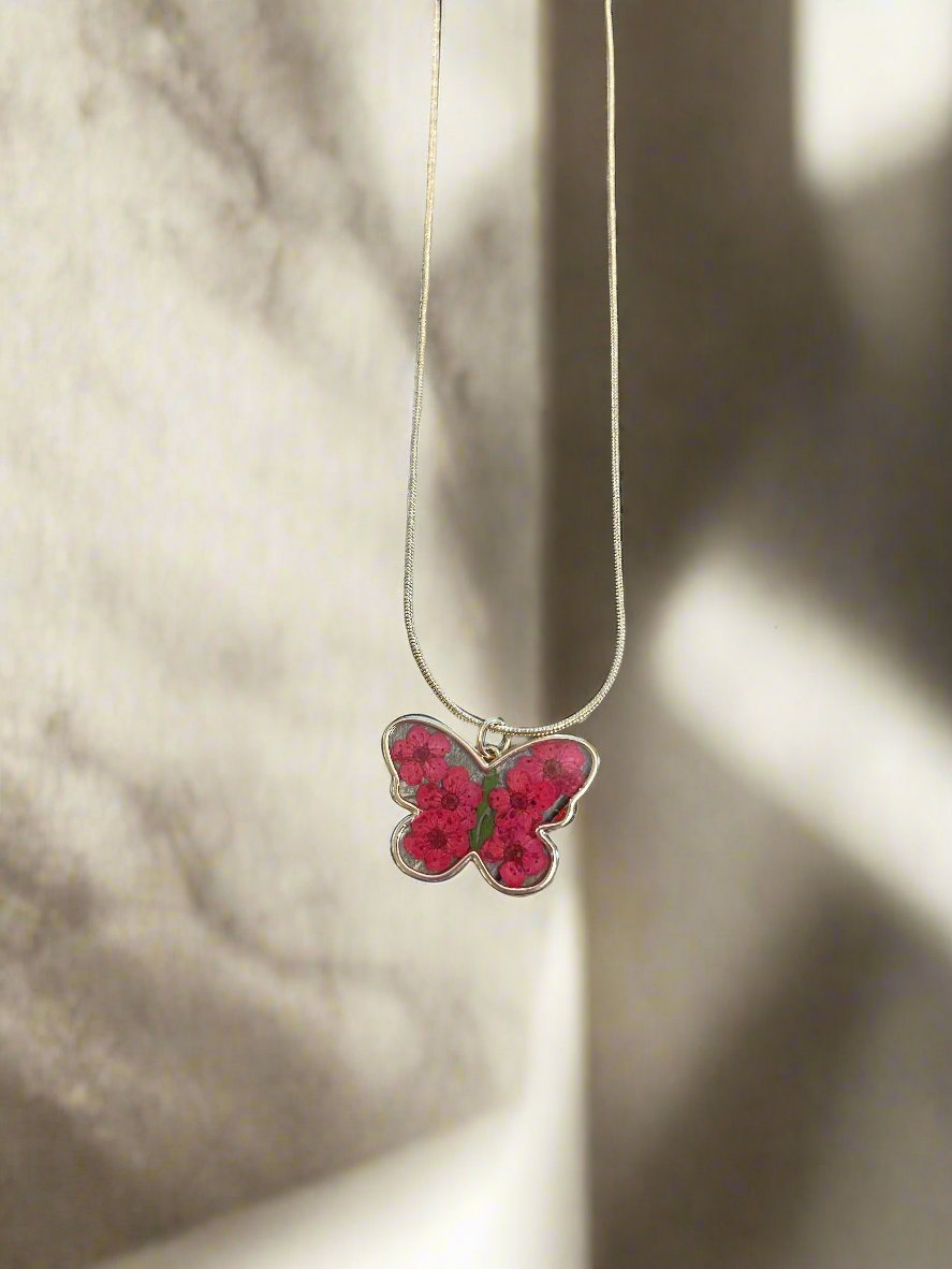 Butterfly pendant on a gold Chain NecklacePink tiful of LOVE