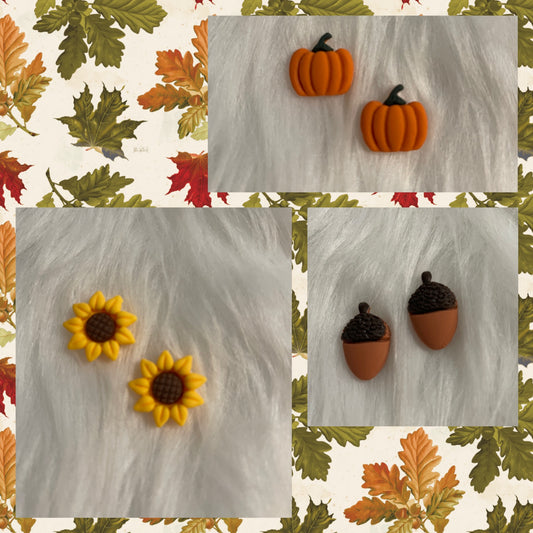 Fall Fields Collection Stud earrings (pumpkin, sunflower or acorn)Pink tiful of LOVE
