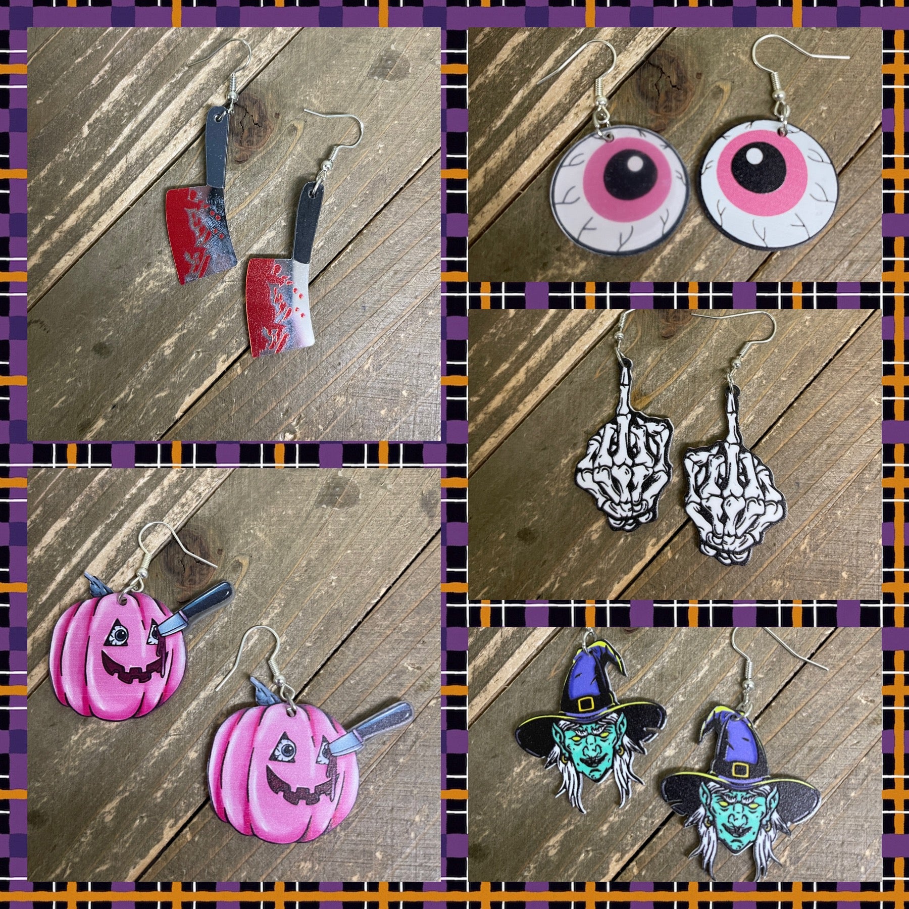 Scary Halloween Collection Wire Earrings (5 scary ones to choose)Pink tiful of LOVE