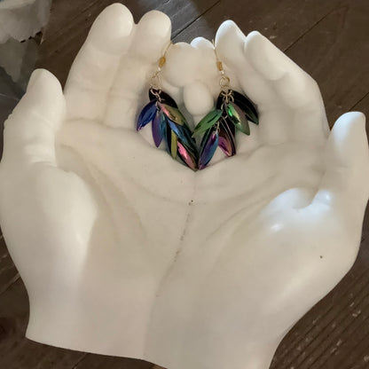 Holographic Chainmail Scales Dangle Earrings