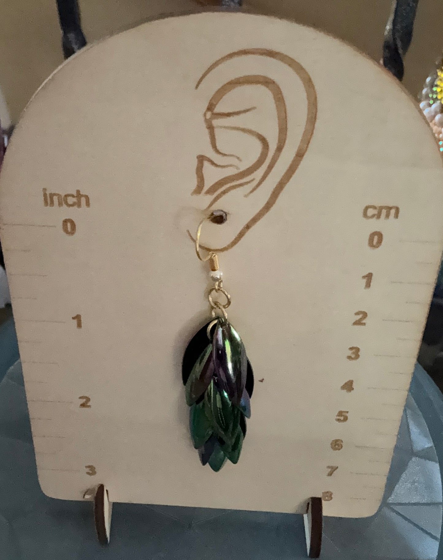 Holographic Chainmail Scales Dangle Earrings