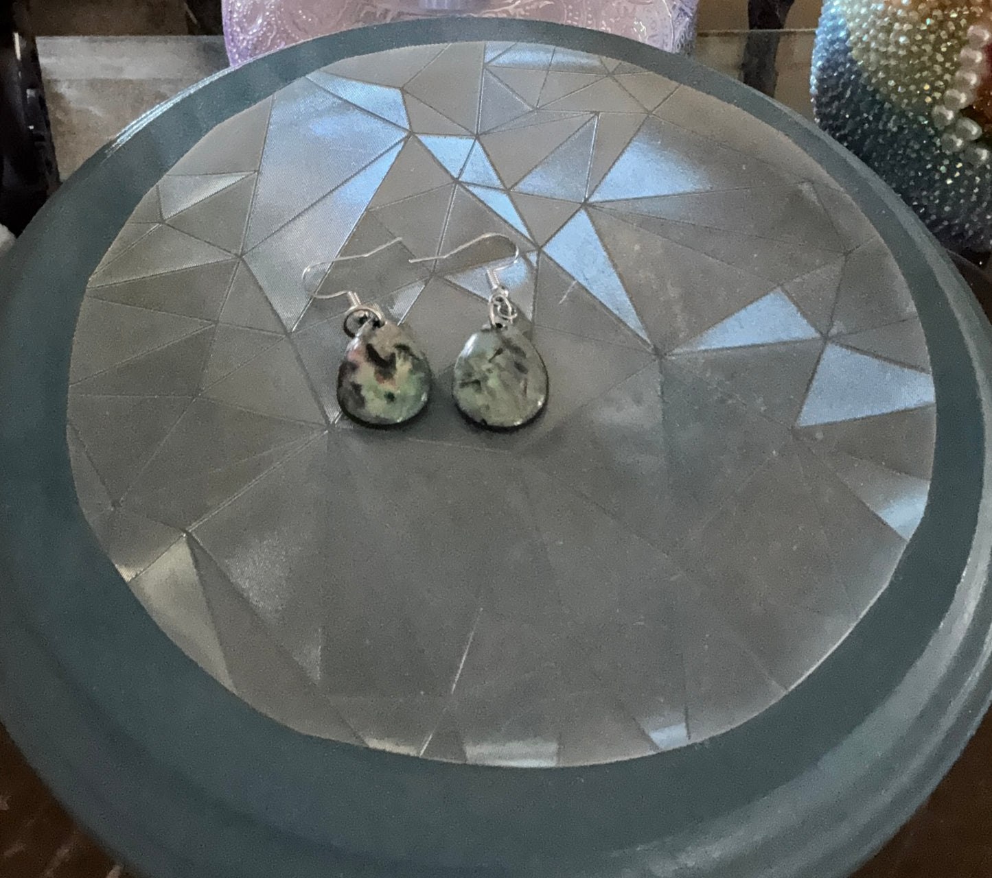 Abalone Shell Teardrop Dangle Earrings