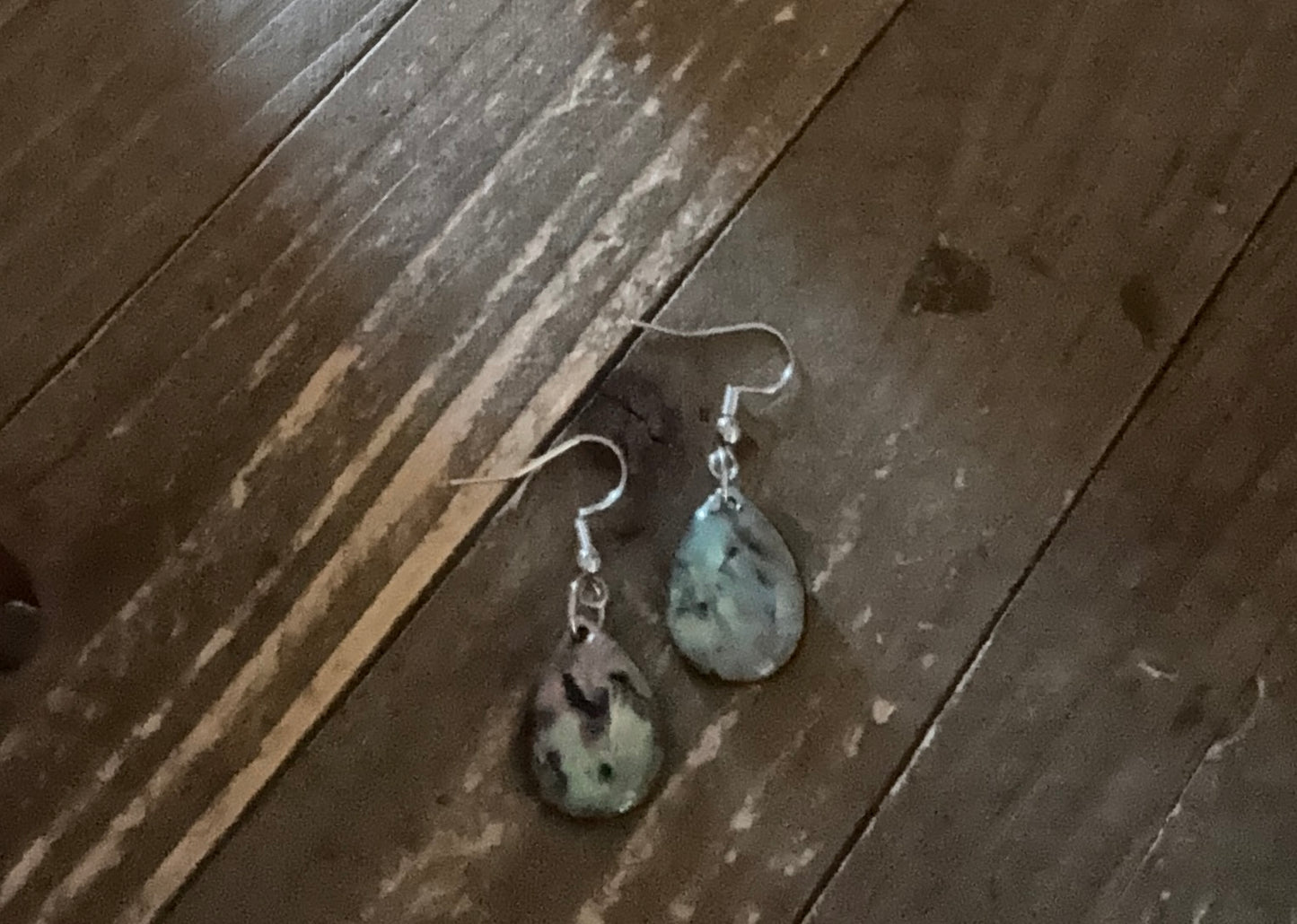 Abalone Shell Teardrop Dangle Earrings