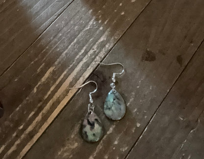 Abalone Shell Teardrop Dangle Earrings