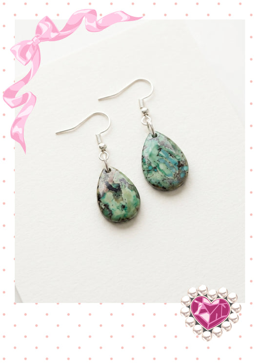 Abalone Shell Teardrop Dangle Earrings