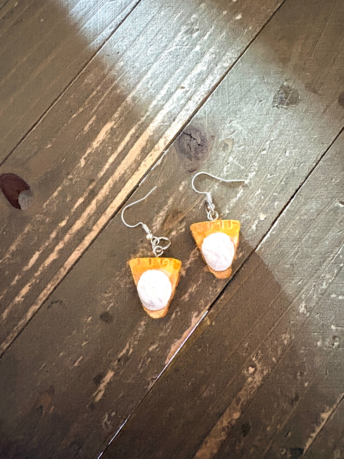 Pumpkin Pie Slice Charm Dangle Earrings