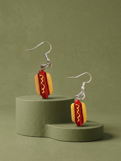 Hot Dog Charm Dangle Earrings