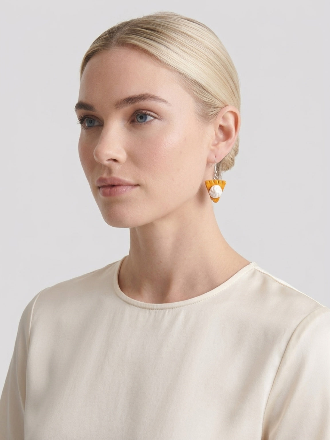 Pumpkin Pie Slice Charm Dangle Earrings