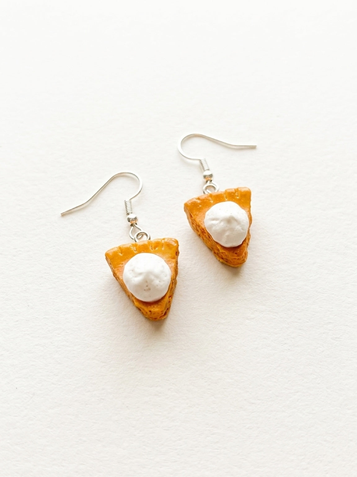 Pumpkin Pie Slice Charm Dangle Earrings