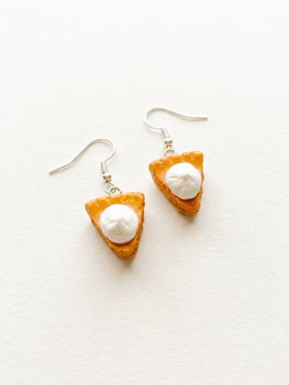 Pumpkin Pie Slice Charm Dangle Earrings