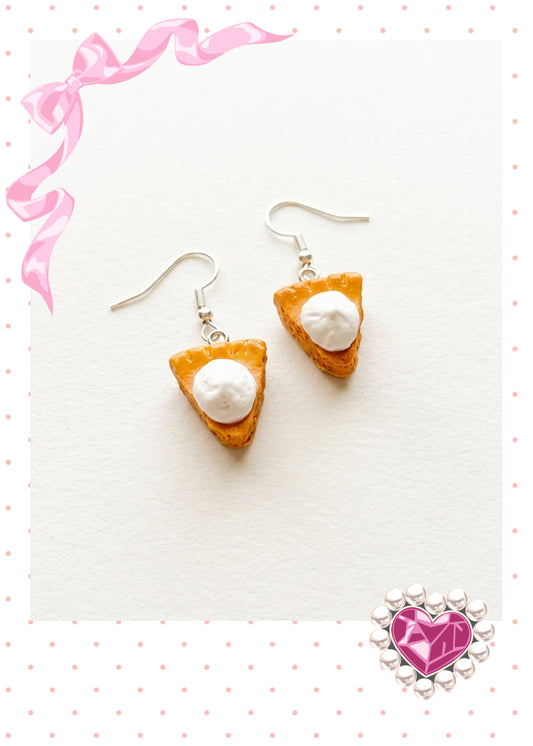 Pumpkin Pie Slice Charm Dangle Earrings