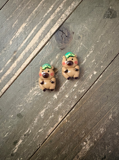 Capybara Stud Earrings — Cute Dressed-Up Capybara (5 Styles)