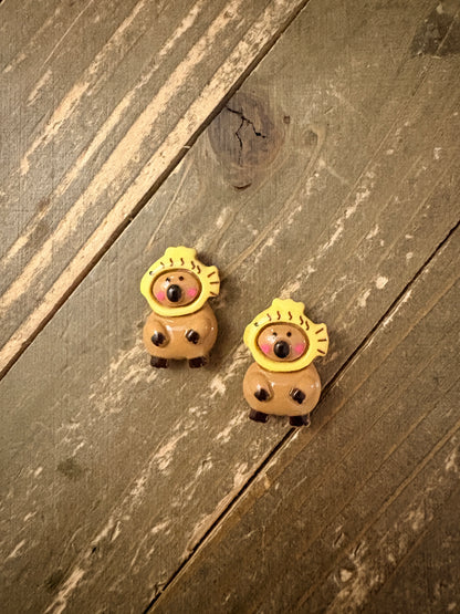 Capybara Stud Earrings — Cute Dressed-Up Capybara (5 Styles)