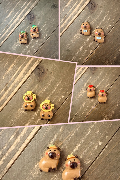 Capybara Stud Earrings — Cute Dressed-Up Capybara (5 Styles)